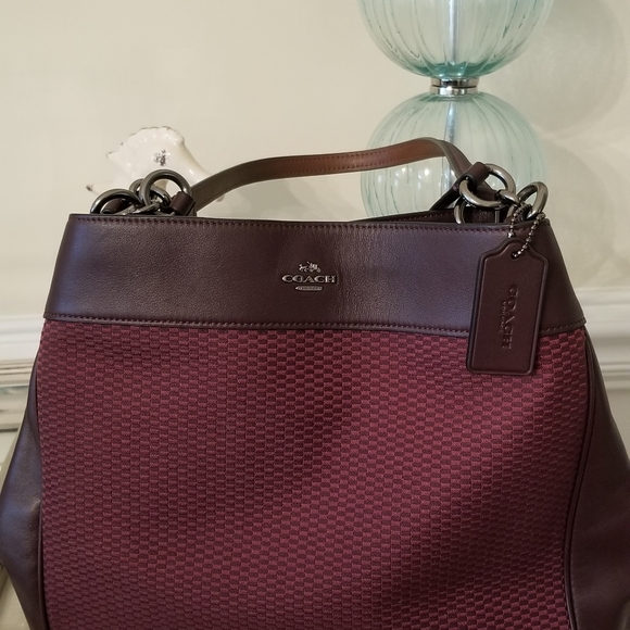 Coach purse- burgundy and brown - Picture 2 of 6